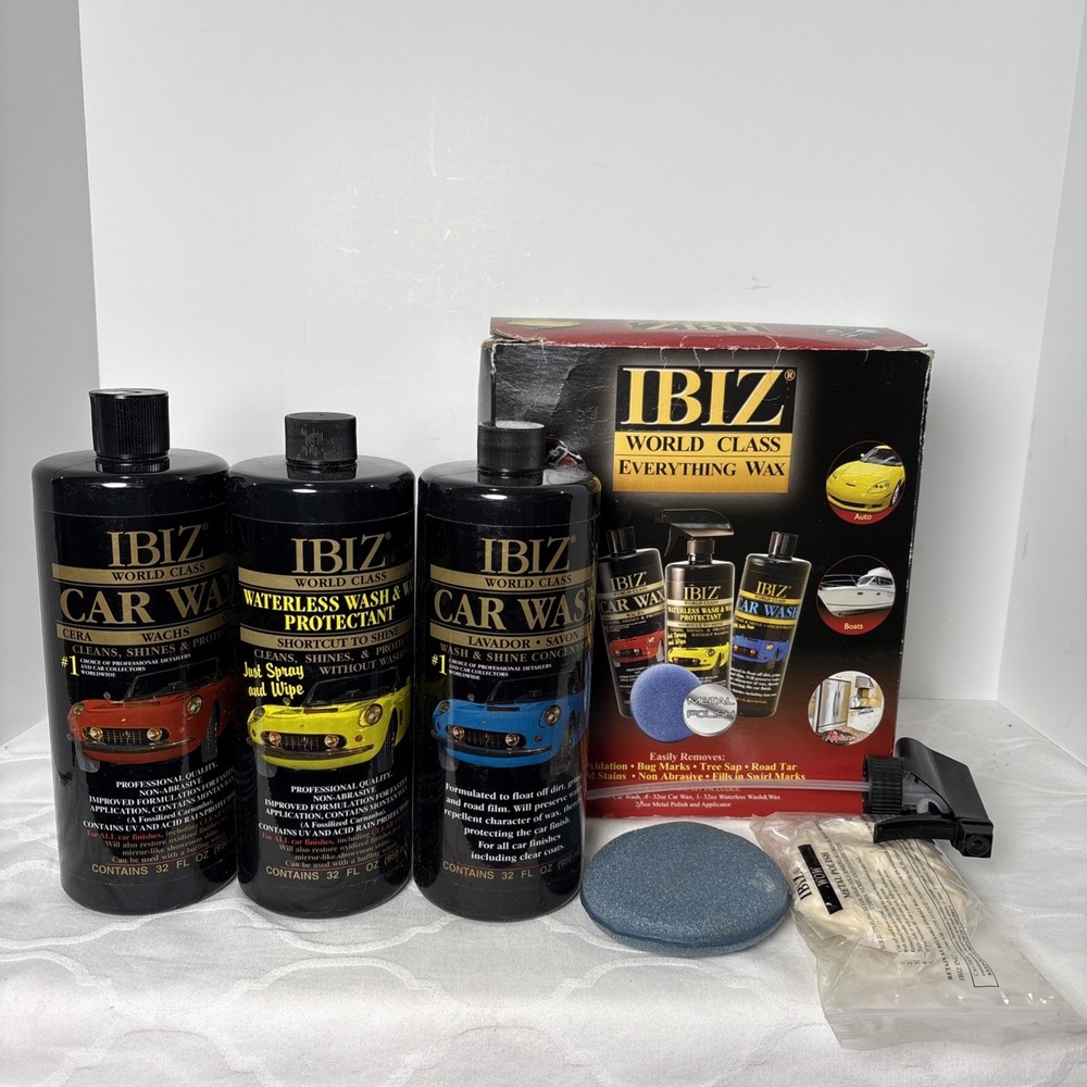 IBIZ World Class Everything Products Car Wash & Wax Polish New In Box Complete